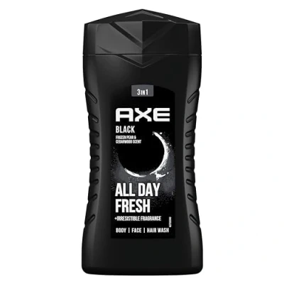 Immagine di Axe Black Mini Gel doccia da uomo, 3 in 1, per un intenso rinfresco, pH neutro sulla pelle (1 x 35 ml)