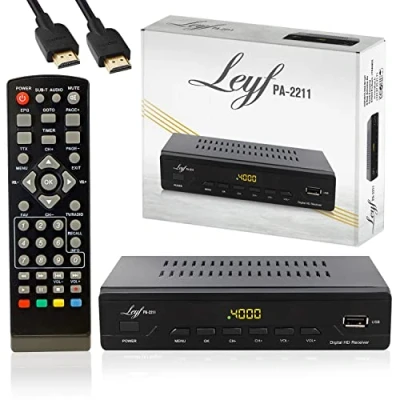Immagine di LEYF PA 2211 Decoder DVB T2 Full HD 1080p Ricevitori Digitale Terrestre (HDTV, T/T2, Scart, USB) + Cavo