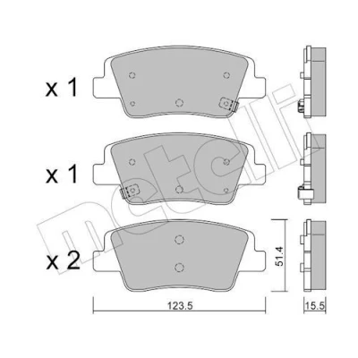 Immagine di METELLI 22 1360 0 Kit pastiglie freno con segnalatore acustico usura
