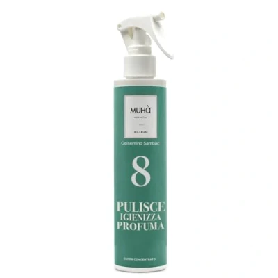 Immagine di MUHA&#039; Spray Multiuso, Pulisce Igienizza, Profuma Qualsiasi Ambiente, Annulla gli Odori, Fragranza Gelsomino Sambac, Formato da 200 ml