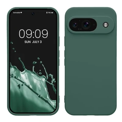 Immagine di kwmobile Custodia Compatibile con Google Pixel 9 Cover Back Case per Smartphone in Silicone TPU Protezione Gommata verde militare