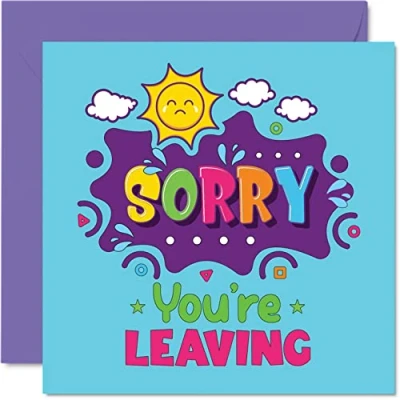 Immagine di biglietto di auguri per colleghi, donne e uomini Sorry You&#039;re Leaving Your Good Luck In New Job Card, 145 mm x mm, divertente lasciare regali