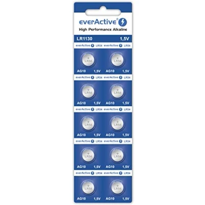 Immagine di EVERACTIVE AG10 G10 LR1130 LR54 1.5V 70mAh button cell battery 1x Blister