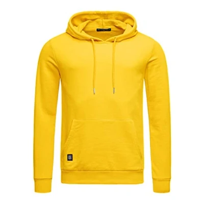 Immagine di RED BRIDGE Felpa da Uomo con Cappuccio Premium Basic Maglia in Cotone Giallo XXL