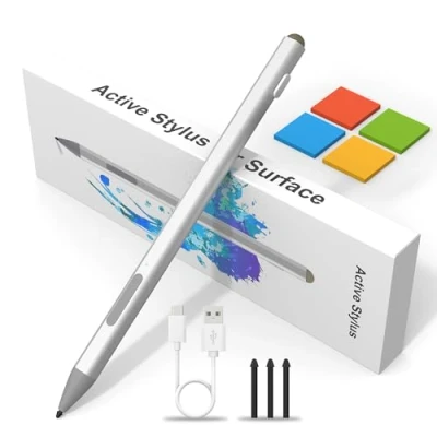 Immagine di Surface Pen Stylus per Microsoft Pro 9/8/7/6/5/4/3, Go 3/2/1 Laptop/Studio/Book 4/3/2/1 con 4096 Druckempfindlichkeit, Palm Rejection, Supporto
