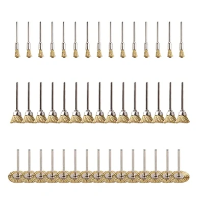 Immagine di Chesoon Set di spazzole Metalliche Ruote in Ottone a Forma intestino Kit per Utensili rotanti Pulizia lucidatura 45 Pezzi
