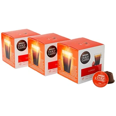 Immagine di Nescafe Dolce Gusto Lungo cialde da caffè in totale di 48 capsule espresso Miscela tostata scura media Intensità 6 (3 confezioni)