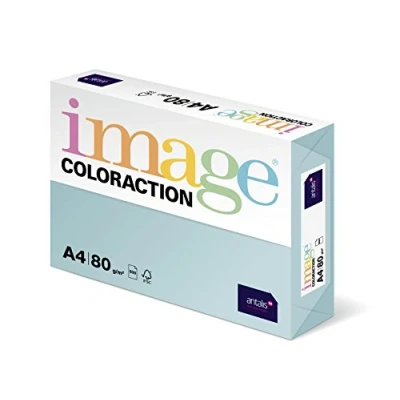 Immagine di Antalis Coloraction 89601 Risma di carta colorata, formato A4, 500 fogli, 80 g/m2, colore: Azzurro chiaro (Lagoon)