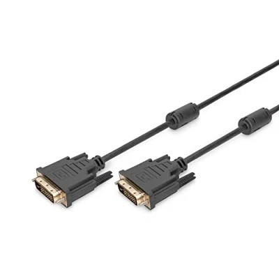 Immagine di Digitus DVI Cavo Spina D 24+1pol. , 10.00 m Nero AK 320101 100 S avvitabile, con nucleo in ferrite