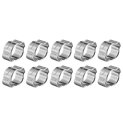 Immagine di 10 pz Fascette Stringitubo Acciaio Inox Zincatura Morsetto per Tubo Flessibile Fascetta Tubi Fissi Regolabile in Inossidabile con Doppio Filo (7 9mm )