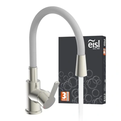 Immagine di EISL NI186FLNIG Flexo Rubinetto da cucina con becco flessibile, effetto acciaio INOX/grigio chiaro