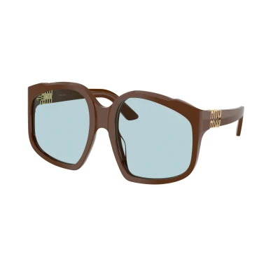 Immagine di Miu Donna MU A07S 24D20R Occhiali da sole Acetato Marrone Blu Geometrica Normale