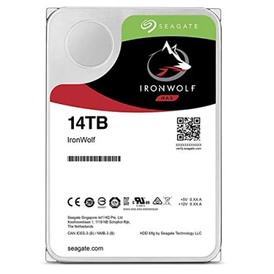 Immagine di Seagate IronWolf ST14000VN0008 Disco rigido interno NAS da 3,5&quot;, SATA 6 Gb/s, 7200 giri/min, 256 MB di cache per archiviazione RAID Network Attached Storage