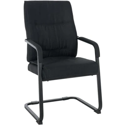 Immagine di CLP Sedia Cantilever XXL Con Braccioli Anubis I Ospite Ufficio In Tessuto Studio Carico Max 260 KG, Colore:nero/nero