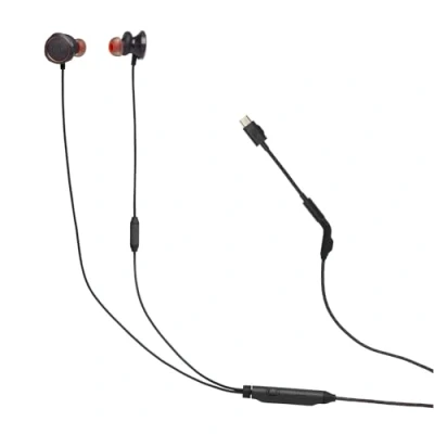 Immagine di JBL Quantum 50C, Cuffie da Gaming In Ear con Filo e Adattatore USB C, QuantumSURROUND, Compatibilità Multi Platform, Microfono Voice Focus, Cursore Volume Opzione Mute, Nero
