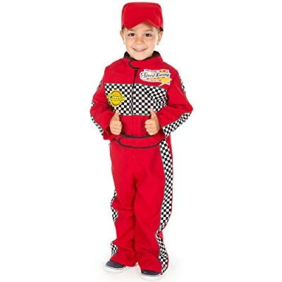 Immagine di Bee 1011 Pretend to Costume da Pilota 3 a 5 Anni, di Alta qualità, con Cappuccio e Tuta, 2 Pezzi, Unisex, Gioco Ruolo per Bambini, Colore Rosso, 3/5, 2D VAZO K0G9