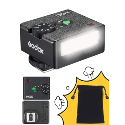 Immagine di Godox iM30 Mini Flash Speedlite, Controllo Ottico GN15 S1/S2, Temperatura di Colore CCT 6500K±200K, 7 Livelli Potenza (1/64 1/1), Compatibile con Canon, Sony, Nikon, Pentax, Panasonic, Olympus