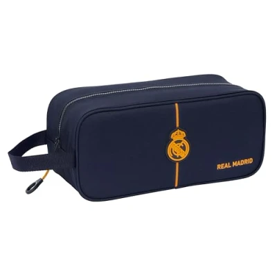 Immagine di Safta Real Madrid 2ª equipaggiamento 24/25 Scarpiera media, multiuso, portatodo, sport, extrascolari, calcio, comodo e versatile, 34 x 14 15 cm, colore Blu marino, navy, Estándar, Casual