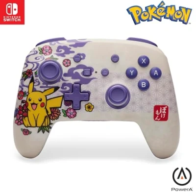 Immagine di PowerA controller Senza Fili avanzato per Nintendo Switch Fiore di Pikachu, modello OLED, Lite, Gamepad, gioco, Bluetooth
