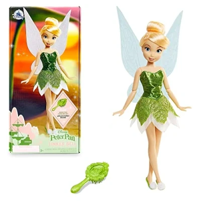 Immagine di Disney Store bambola ufficiale classica Per bambini Trilli, Peter Pan, 25,5 cm, include spazzola con dettagli modellati, posizionabile, abito verde scintillante bimbi dai 3 anni in su
