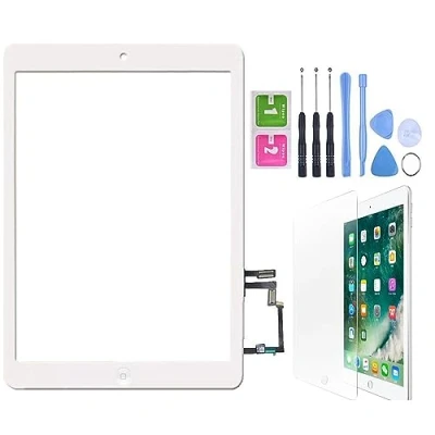 Immagine di Schermo Tattile di Ricambio per compatibile iPad Air a1474 a1475 9.7 Pollici 2013 Touch Screen Digitizer con Tasto Home Bianco