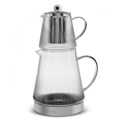 Immagine di teiera in vetro borosilicato Karaca Keops, 1500 ml, vetro, per bere, resistente alla temperatura, adatta scaldare il tè