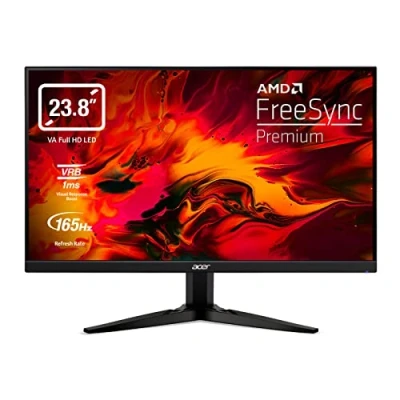 Immagine di Acer Nitro KG241YAbii Monitor Gaming PC, Display VA FHD, 75 Hz, 1 ms, FreeSync, HDMI (1.4), VGA, Lum 250 cd/m2, ZeroFrame, Cavo Incluso, Nero, 23.8&quot; (60 cm)