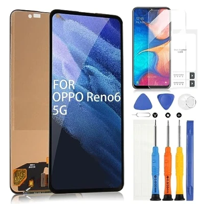 Immagine di ARSSLY Schermo per Oppo Reno 6 4G CPH2235 LCD Display 5G CPH2251 / Reno6 Digitizer Touch Screen Sostituzione Assembly con Strumenti, Senza Impronte digitali(6,43&quot;,Nero)