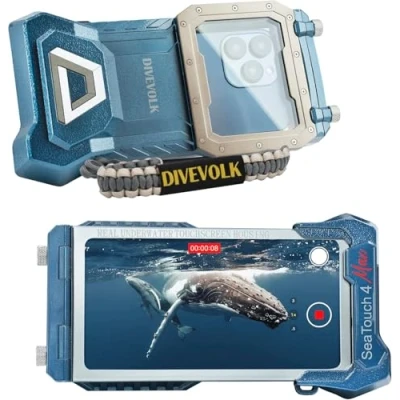 Immagine di DIVEVOLK Custodia per telefono subacquea compatibile con iPhone 12/12 Pro/12 Pro Max/13/13 Pro/13 Max/14/14 Pro/14 Max/15/15 Pro/15 Max