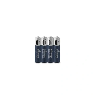 Immagine di MediaRange Batterie ricaricabili USB C agli ioni di litio, Micro AAA I, 1,5 V, 500 mAh, confezione da 4