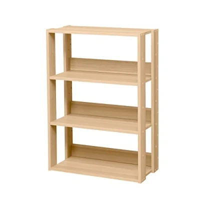 Immagine di Iris Ohyama, Mobile contenitore/Ripiano portaoggetti/Modulo laterale/Piccolo contenitore, Modulare,Design, Ufficio, Casa Open Wood Rack OWR 600 Marrone chiaro