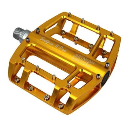 Immagine di NC 17, Pedali Piatti in Alluminio Sudpin II PRO, per Bicicletta/MTB/BMX, con Due Cuscinetti a Sfera + ASSE CR Mo, perni di Ricambio