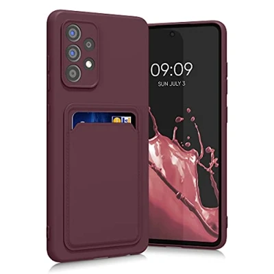 Immagine di kwmobile Custodia Compatibile con Samsung Galaxy A52 / 5G A52s Cover Back Case Cellulare Slot Porta Carte Morbida in Silicone TPU rosso fulvo