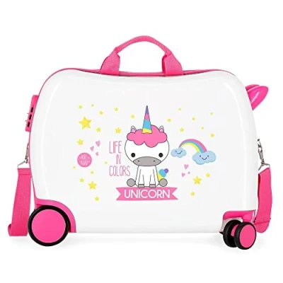 Immagine di Roll Road Little Me Unicorn Ride On Suitcase 2 Multi Direction Spinner Wheels