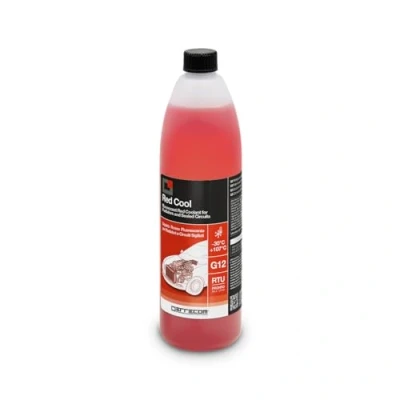 Immagine di ERRECOM Red Cool, Liquido Radiatore Rosso Fluorescente 30C/+107C, antigelo G12 con Pacchetto inibitore a Base Organica Oat, Pronto all’Uso, 1 Litro