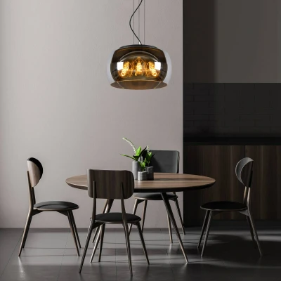 Immagine di Lucide Lampada a sospensione Olivia con vetro fumè Ø 40cm