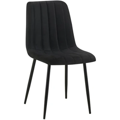 Immagine di CLP Sedia Dijon In Velluto O Tessuto I Fodera Imbottita E Decorata Con Cuciture Ornamentali Design Elegante Moderno, Colore:nero, Materiale:Stoffa
