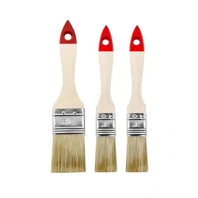 Immagine di M7 Set di 3 spazzole piatte 1,5&quot;, 2x 1&quot; Serie 01 per Ristrutturazione Lavori tinteggiatura con l&#039;utilizzo pitture e vernici Copertura uniforme Setole naturali