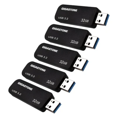 Immagine di Gigastone Chiavetta USB 32 GB Set da 5, Z30 3.2 Gen 1 Professional Serie, Senza cappuccio con design retrattile, compatibile interfaccia 2.0 / 3.0 3.1
