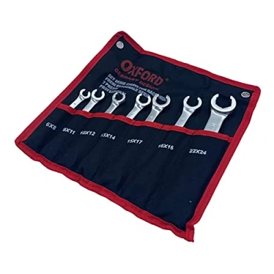 Immagine di Partenopeautensili® Set di 7 Chiavi Esagonali con Testa Aperta spaccata per Raccordi Freni Tubi Idraulici in comodo astuccio By Oxford