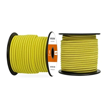 Immagine di Abma Cord Corda Elastica 4mm 20M di Gomma Cavo Elastico Marino per Teloni, Tende e Bagagli Neon Giallo