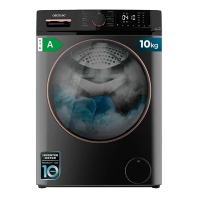 Immagine di Cecotec Lavatrice a Carica Frontale 10 Kg Bolero Dresscode 10610 Inverter Steel A. 2000W, 1400 RPM, Classe A, Steam Max, Motore Plus, 15 Programmi, Onsmart, Fuzzy Logic, Smooth Wash, Stop&amp;Go
