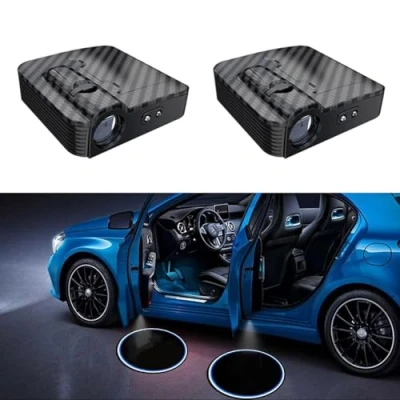 Immagine di ＨＡＯＡＮＧＺＨＥ 2 Pezzi luci per Porte Auto Personalizzate, proiettori ggiungi Il Tuo Logo e Testo Luce LED Portiera Auto, Compatibile con Tutte Le