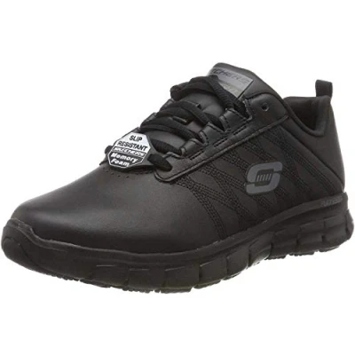 Immagine di Skechers Sure Track Erath Ii, Scarpe da Ginnastica Infilare Donna, Nero Schwarz Black Leather Blk, 38 EU