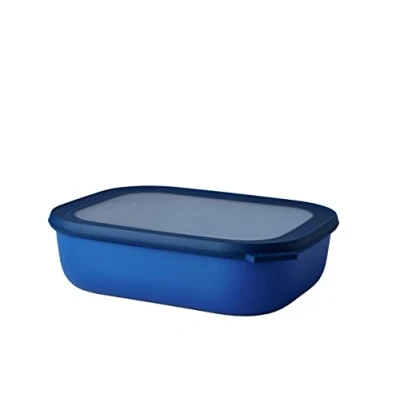 Immagine di Mepal Multi Bowl Cirqula Rectangular Contenitori Plastica con Coperchio Adatto come Contenitore Ermetico per Frigo, Microonde, Congelatore da Portata Ciotole Cucina 2000 ml Vivid blue