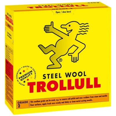 Immagine di Trollull lana d&#039;acciaio Filo di 450 g medio 2, può essere utilizzato per rimuovere vecchi residui cera o lucidare, applicare pulire stampi fusione metallo