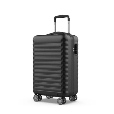 Immagine di NUMADA Trolley Bagaglio a Mano Upfly 20&#039; ABS (53x33,5x22cm) con chiusura combinazione e 4 ruote doppie 360. Valigia da cabina rigida resistente leggera interni scomparti Nero