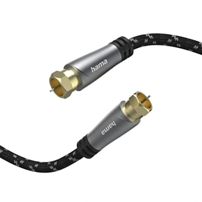 Immagine di Hama Cavo connettore Sat, f. maschio F F, metallo, oro, 1,5 m, 120dB