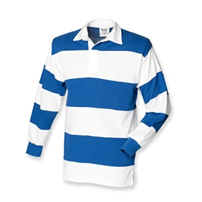 Immagine di Front Row Maglietta a righe, maniche lunghe, da rugby White / royal X Large