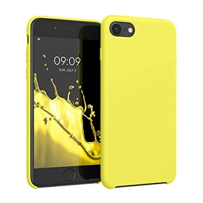 Immagine di kwmobile Cover per Apple iPhone SE (2022) / (2020) 8 7 Custodia Back Case Smartphone in Silicone TPU Protezione Gommata giallo fluorescente